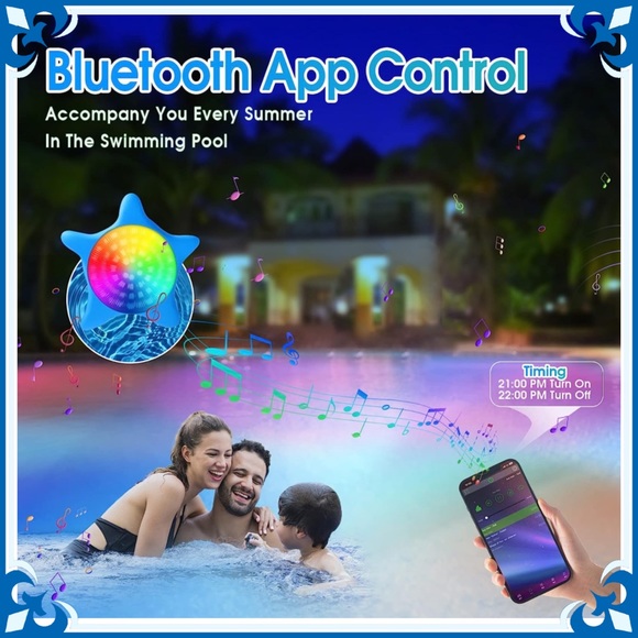 LED Smart Starfish Pool Light Underwater Waterproof RGB App Remote Control Timer - Picture 11 of 13